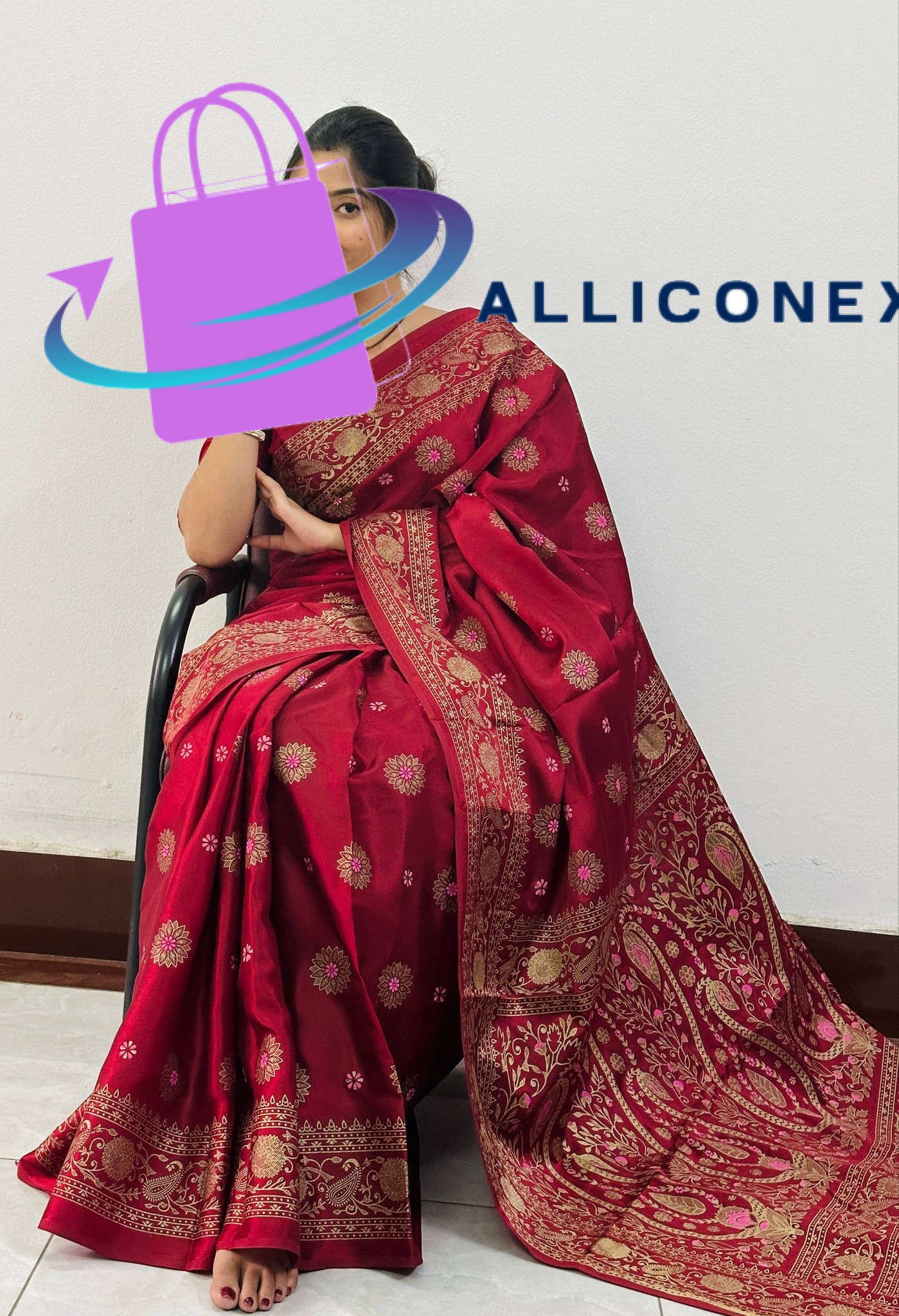 Japani Silk Skin Print Sharee with Blouse Piece